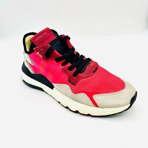Adidas Night Jogger Shock Shoes Red Gray Retro running shoes Boost men size 10